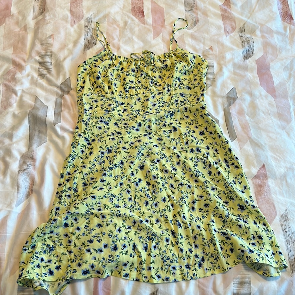 Yellow Floral Mini Dress